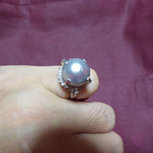 11-12mm Black South Sea PEARL with diamonds Platin
